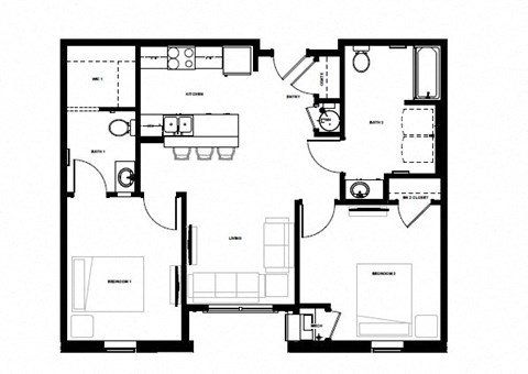 a black and white floor plan of a house